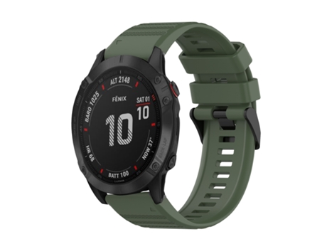 Correa de reloj inteligente para Garmin Fenix 6 Sapphire GPS Correa de silicona de textura horizontal de 22 mm con herramienta de extracción (verde...