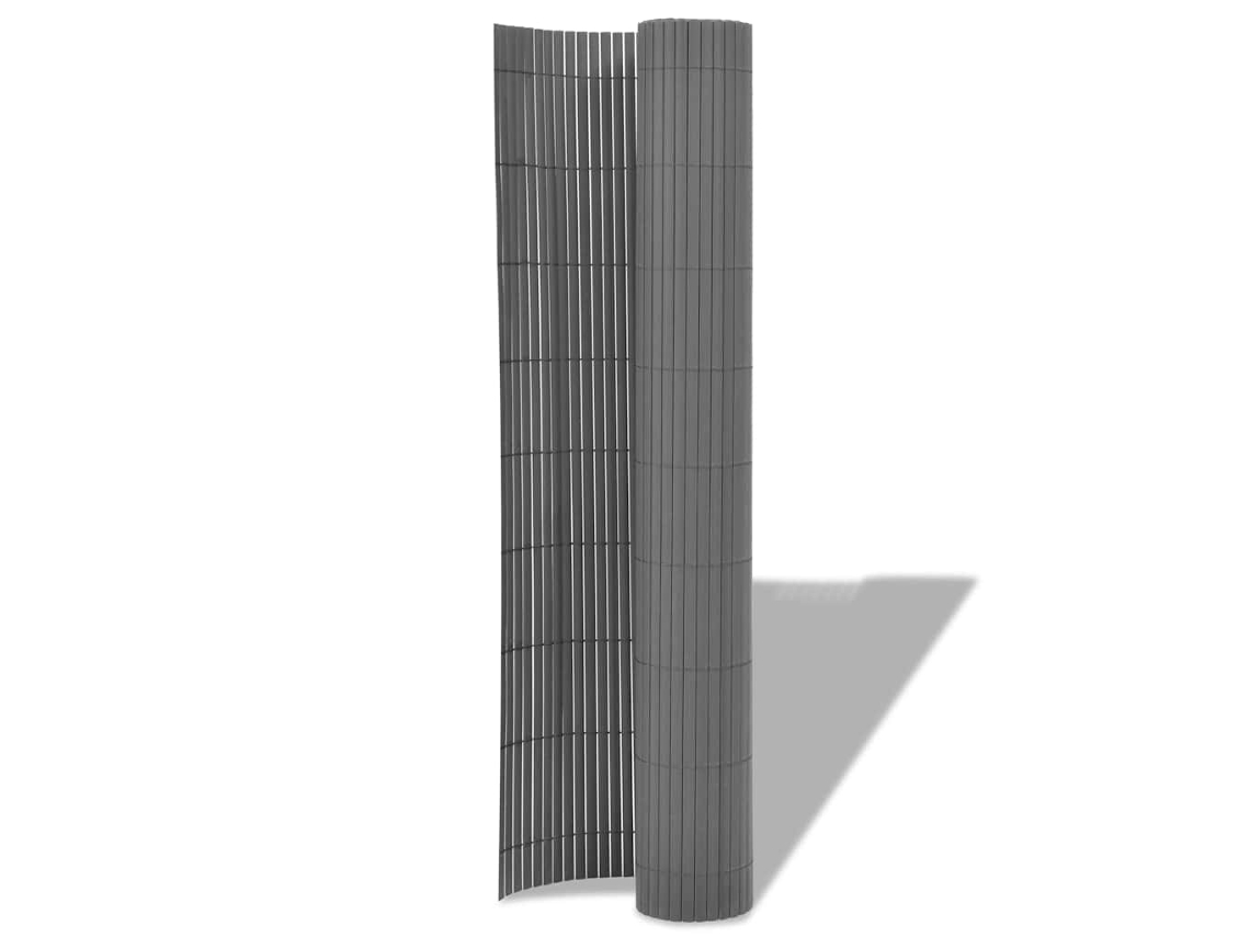 Valla de jardín de PVC de doble cara 90x300 cm Gris MAISON EXCLUSIVE