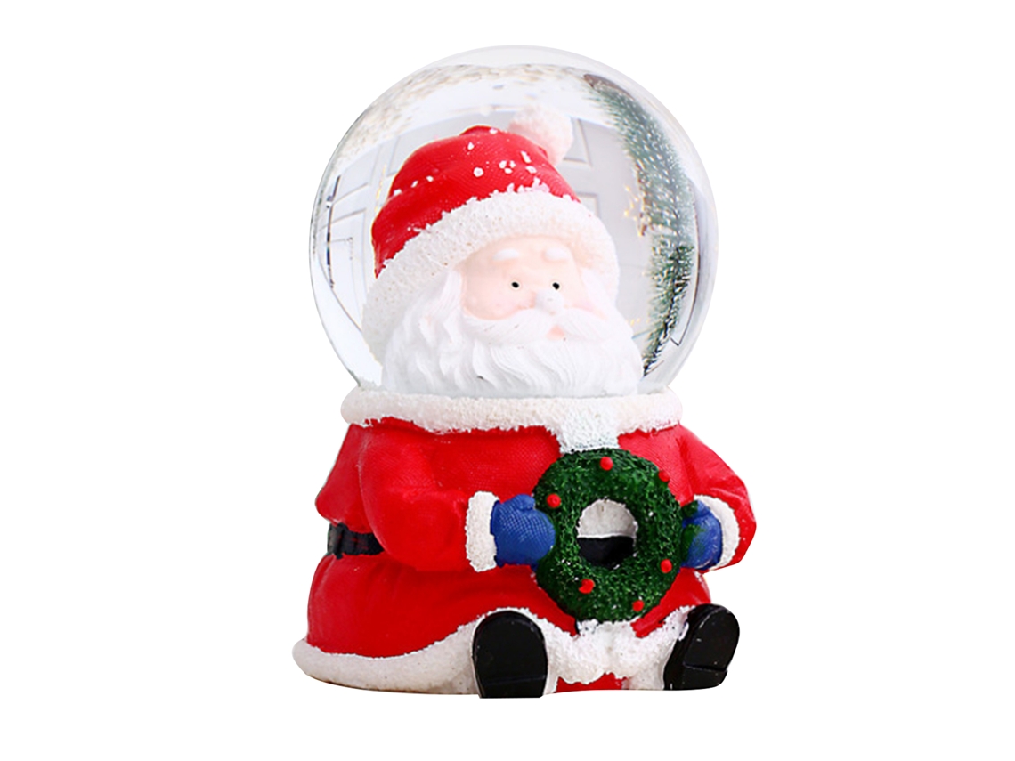Bola De Cristal Navideña Con Luz Cambiante Resina Vidrio Adorno De Navidad Viejo Grande