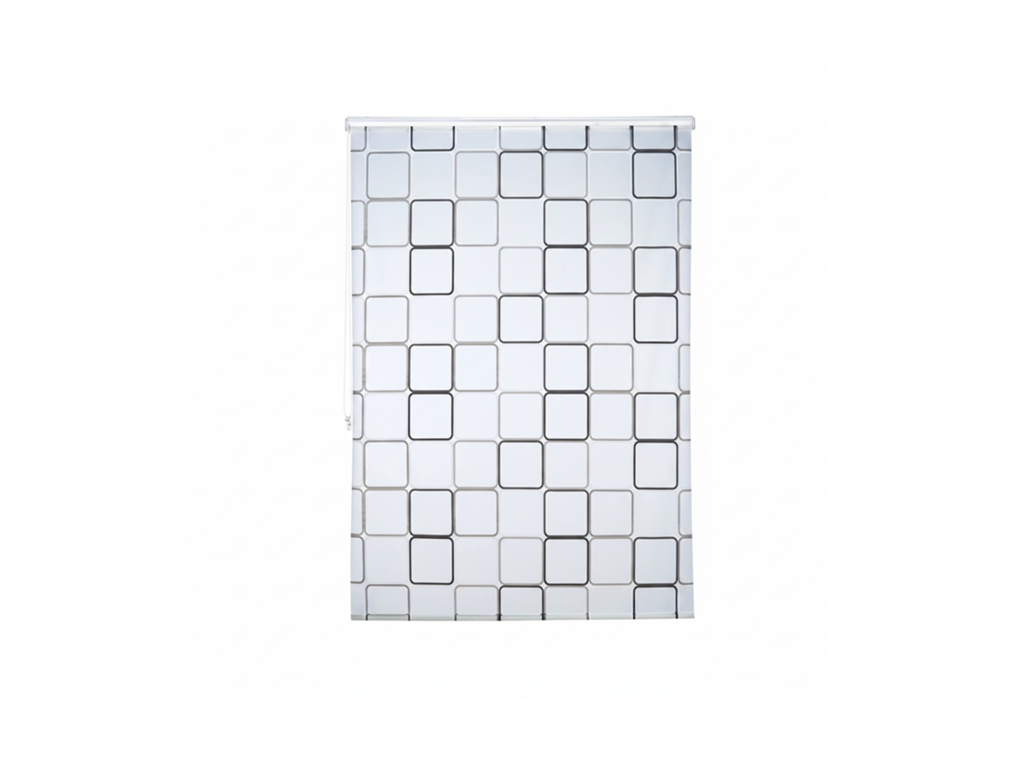 Relaxdays Cortina De Ducha Square, A Cuadros, Soporte De Techo, Semitransparente, 160x240 Cm