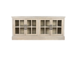 Aparador de madera de hevea con tapa de cristal natural ALEXANDRA HOUSE LIVING (180x40x82cm)