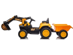 Excavadora eléctrica Ataa Stone para niños con remolque, batería de 12 V, amarilla