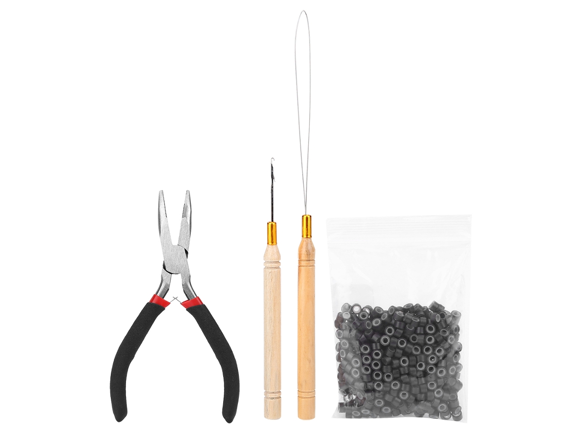 Vlrla-4pcs Cabelo Extension Com Micro Rings, Dark Brown Kit