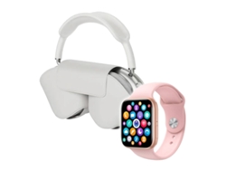 Smartwatch y Auriculares Bluetooth Pack De Luxe KLACK Watch 9 Max KLACK PRO Rosa/Blanco