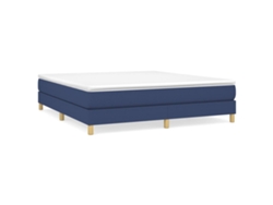 Maison Exclusive - Cama Box Spring Con Colchón Tela Azul 160x200 Cm