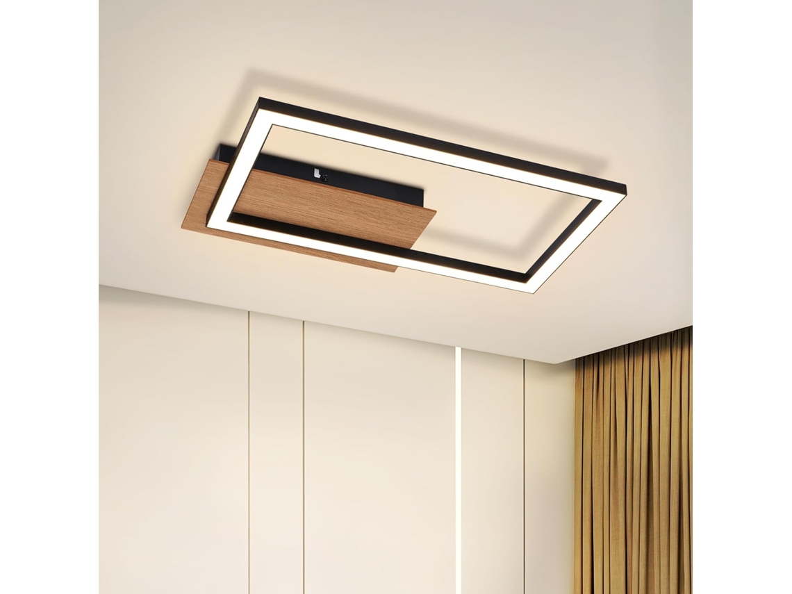 Lámpara de techo LED moderna de 12 W, luz de techo de madera, 3000 K, Nettlife