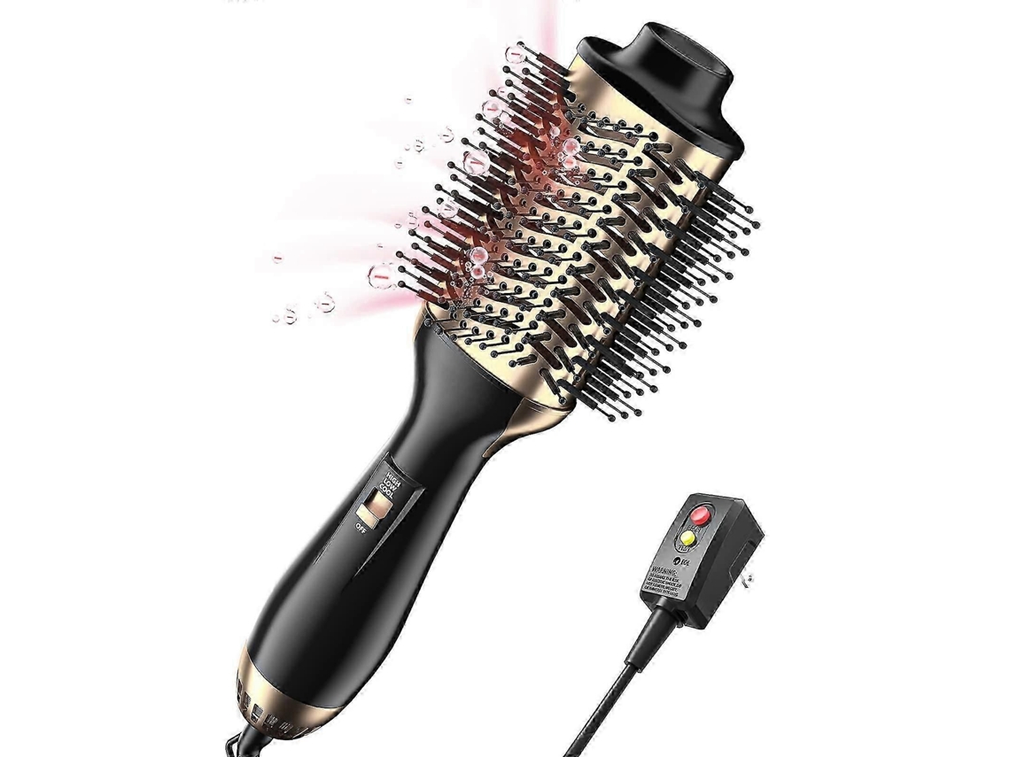 Cepillo secador de pelo dorado de doble función para cabello mojado GOKOCO