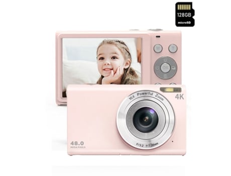 Cámara fotos digital infantil compacta LKC DC402AF Nivel de entrada Regalo de cámara para estudiantes niños 48MP 4K resolución Pantalla de 2,8 pulg...