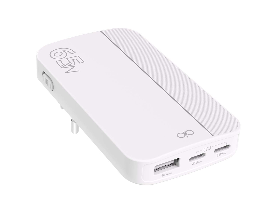 Cargador 65w Usb-a / 2x Usb-c Plegable Power Delivery Gan Ultra Rápido