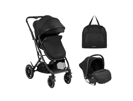 Carrito de Bebé KIKKABOO 3en1 asiento transf. Alba Negro