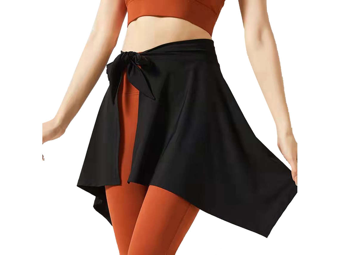 Falda Deportiva De Poliéster Suave Y Absorbente Para Yoga, Fitness Y Tenis, Con Lazo Negro, Talla Única.