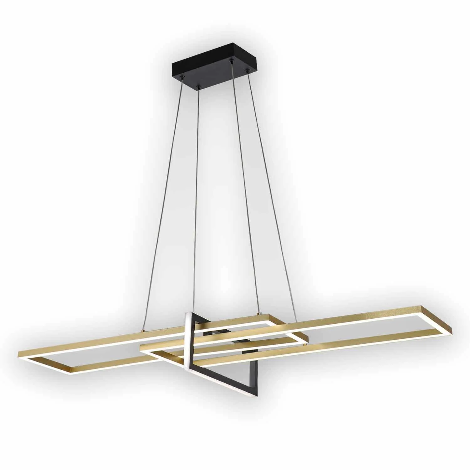 Plafón Led Regulable 40 W Negro/Oro Atticus LÚZETE