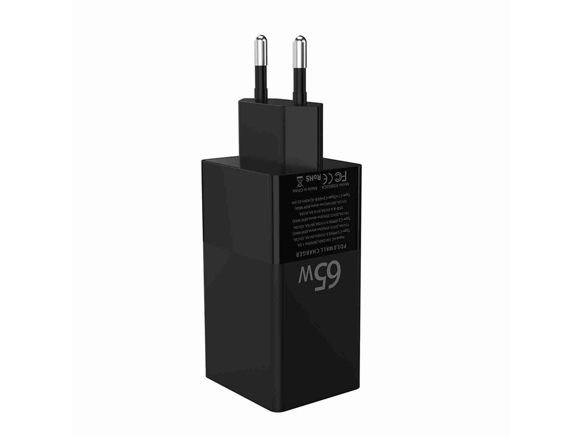 Cargador Usb C 65w 3 Puertos Pd Rapido