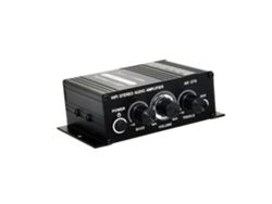 Amplificador de audio estéreo digital con control de graves y agudos para altavoces pasivos. Miniamplificador potente con sonido.