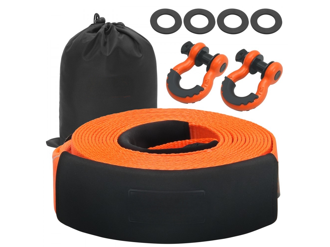 Kit de recuperación con correa de remolque 76 mm x 9,1 m Tekmaquinas