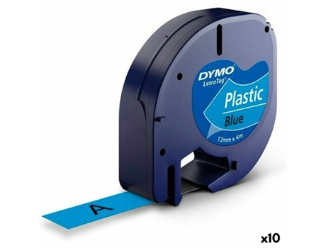 Cinta Laminada Para Etiquetadoras DYMO (Negro Y Azul -10Unidades - 12Mm)
