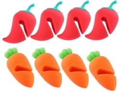 Rebe-soporte Tapa De Olla Silicona Anti-desbordamiento 8 Piezas Decoración Zanahoria Pimiento Herramienta Cocina