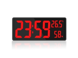 Reloj de pared digital, temperatura, humedad, LED grande, dormitorio, oficina NEVEANCE