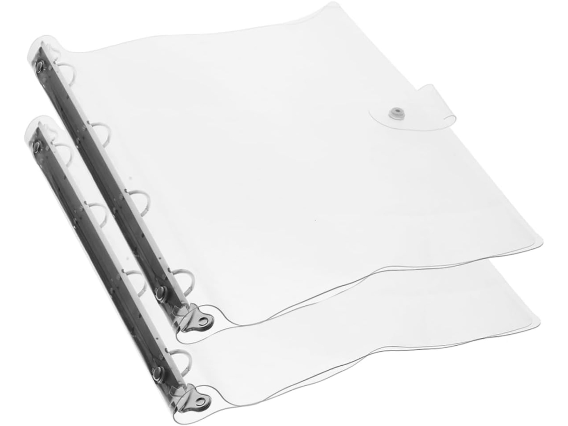 Juego de 2 carpetas transparentes rellenables para cuadernos, ideales para agendas o diarios Gokoco