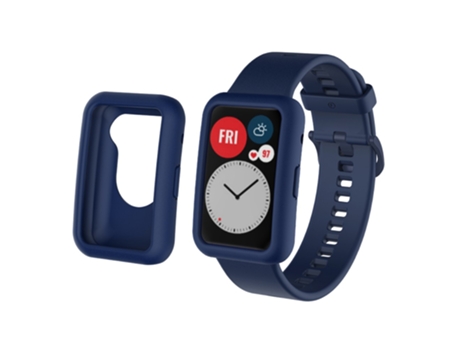 Correa de Silicona ajustable antiarañazos para Huawei Watch Fit - azul marino