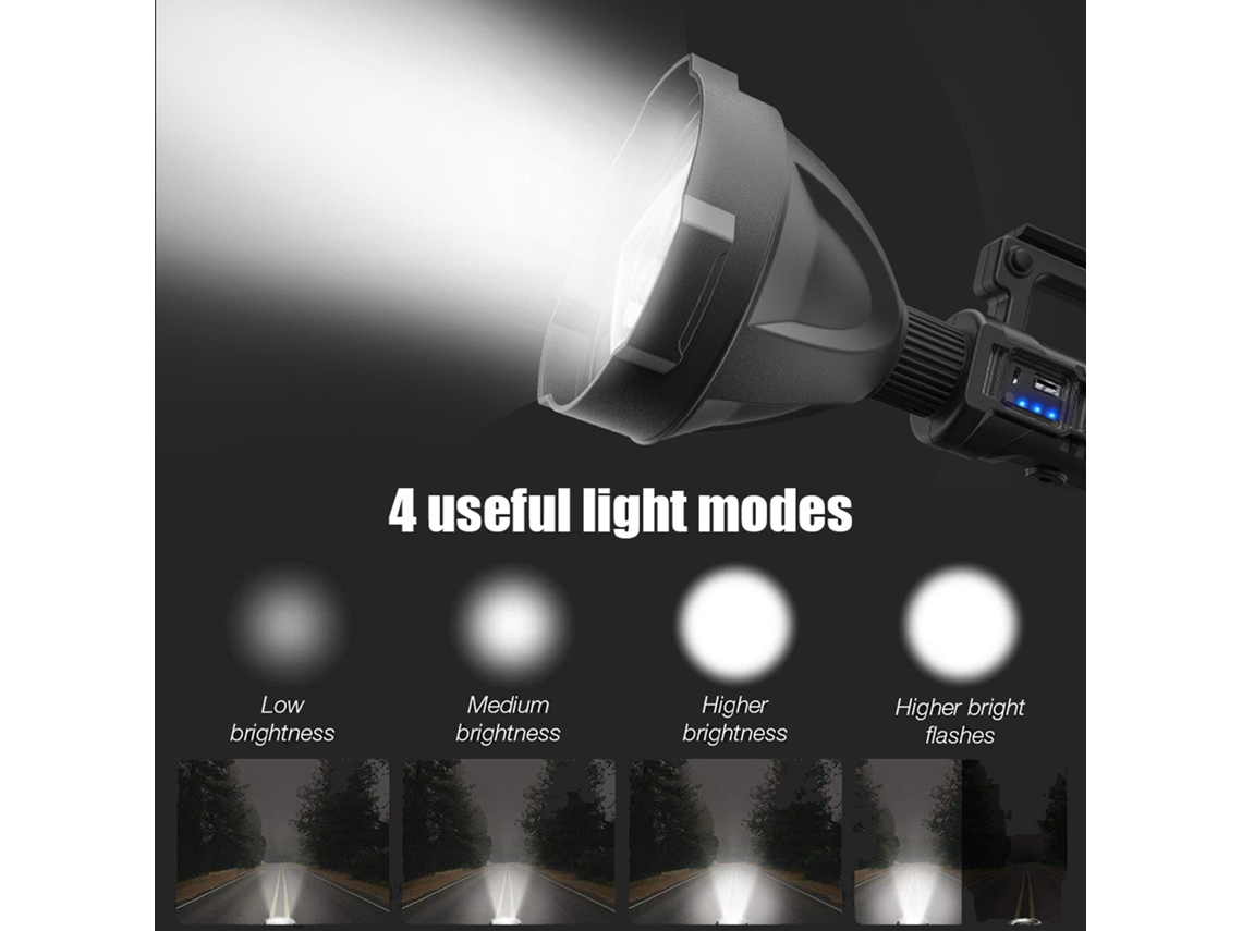 2026-linterna De Búsqueda Al Aire Libre Manos Libres Con Trípode Ajustable 4 Modos De Luz Ip65 Resistente Al Agua Baterías Recargables