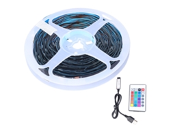 2026-tira Led Rgb Con Control Remoto 24 Teclas Y Bluetooth, Luz Ambiental 15 Metros Con Batería Integrada