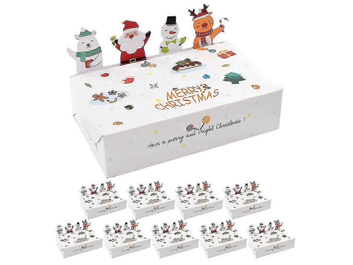 Juego de 10 cajas de regalo navideñas, para dulces, golosinas y regalos de fiesta. Hengjian