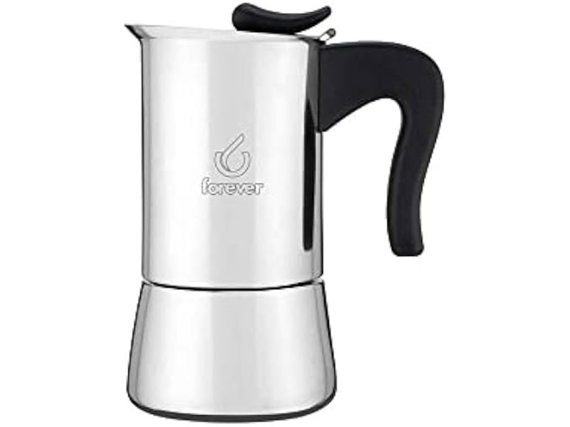 KAUFGUT 121312 Cafetera de acero inoxidable de 4 tazas