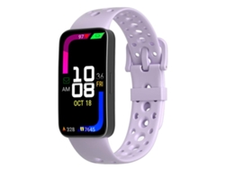 Bracelete Para Huawei Band 10 / 9 / 8 - Silicone Cinza-névoa - Fivela De Pino - Furos Redondos Roxo