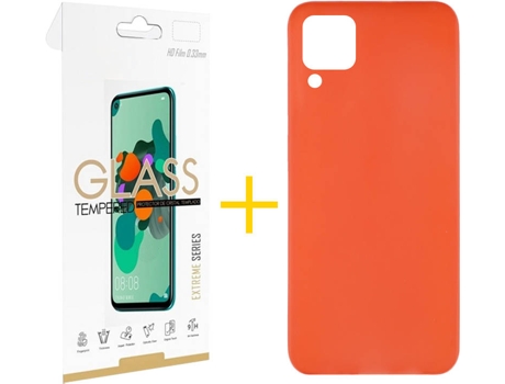 Kit Funda + Protector de Pantalla Huawei P40 Lite SKYHE Cristal Templado 6915 Rojo