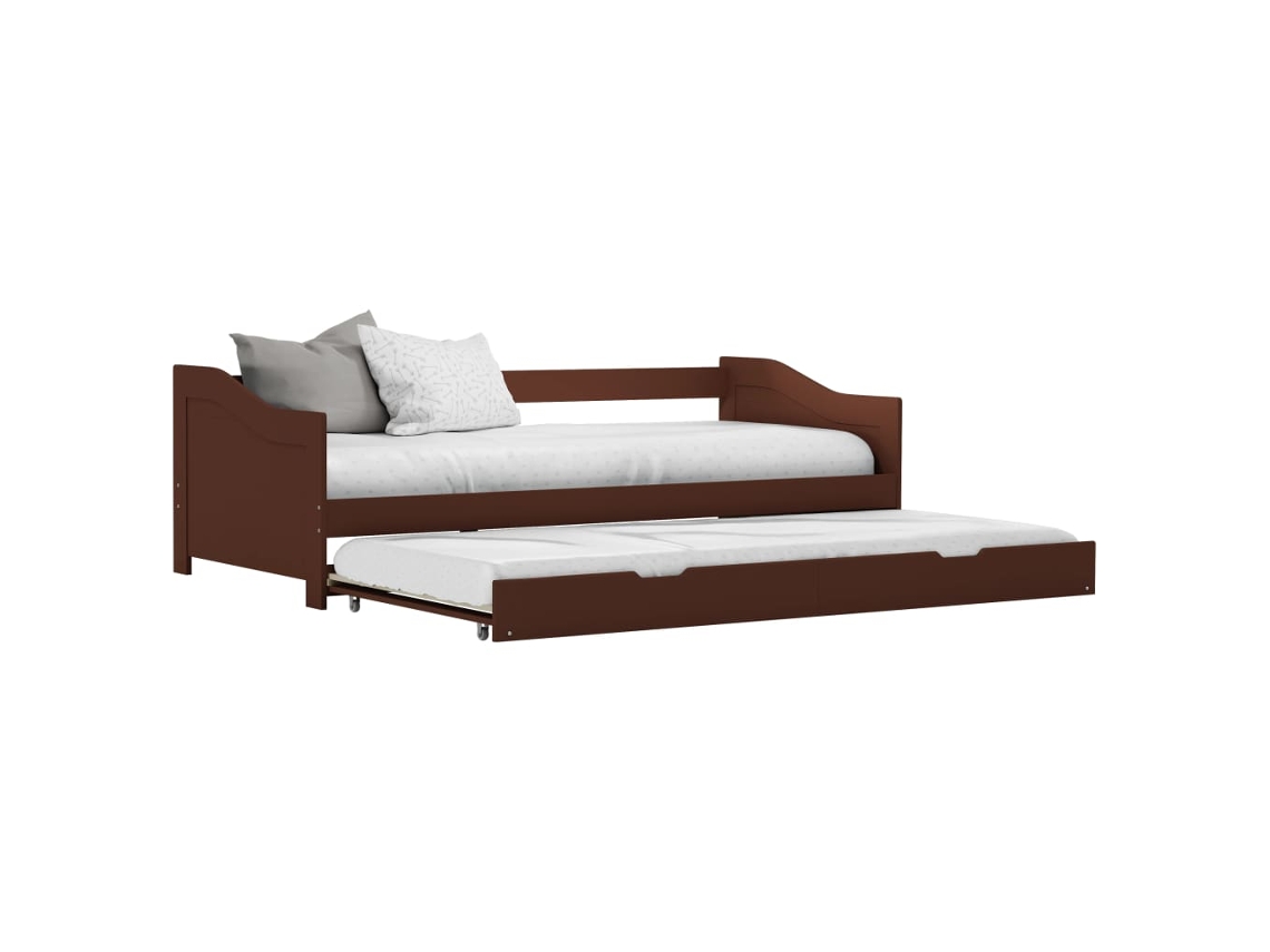 Cama Individualcama Para Adultosestructura Sofá Cama Extraíble Sin Colchón Marrón 90x200cm Wsd86428