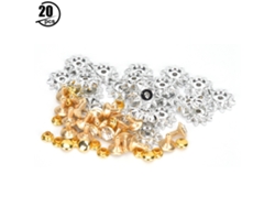 Kit 20 Rebites em Forma de Girassol com Diamante de Vidro Branco para Decoração Diy