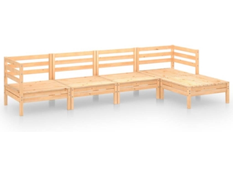 Conjunto 5 de muebles de jardín VIDAXL madera maciza pino