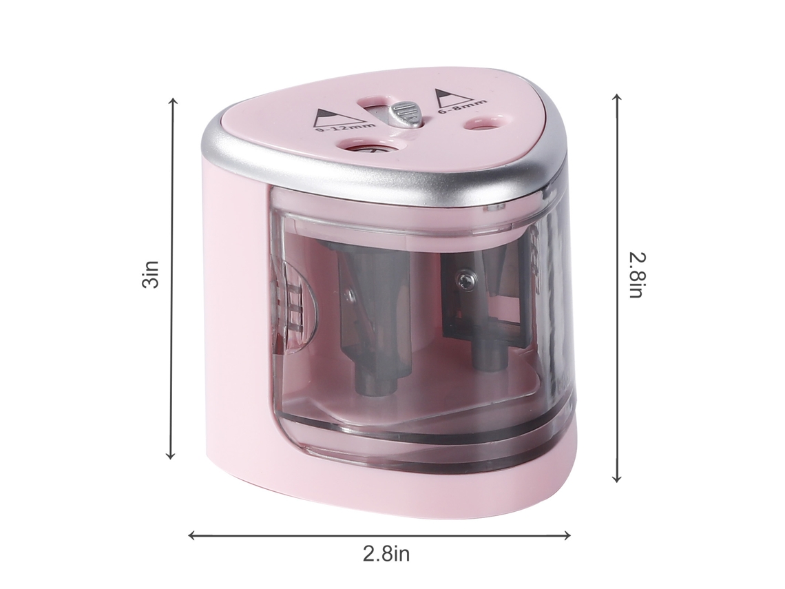 Apontador Elétrico De Dois Furos Rosa