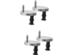 Juego de 4 fijaciones para asiento de inodoro con tuercas de goma, montaje en pared, color plateado, bisagras de repuesto, Vayotoy