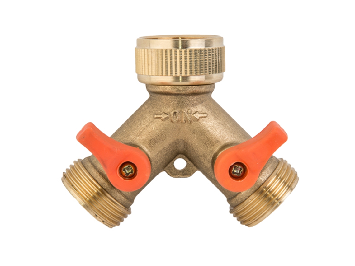 Válvula de 3 Vías Brasa Splitter Femenino 3/4 Pulgadas X Masculino 3/4 Pulgadas X2 Bsp Jardín
