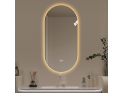 Espejo de baño de 60x120 cm - LED táctil, antivaho, montaje en pared - Plateado