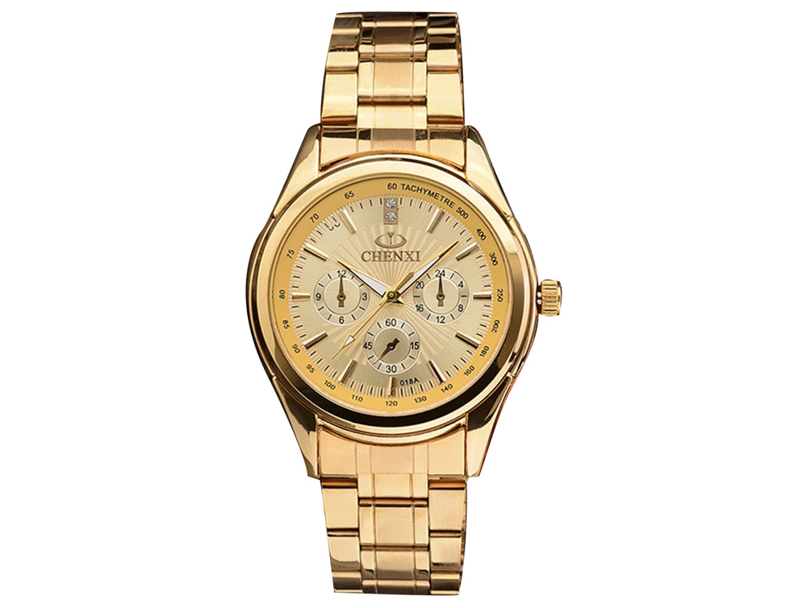 Reloj De Pulsera Para Hombre De Negocios Con Movimiento De Cuarzo, Analógico, Impermeable Y Acero Inoxidable (oro)