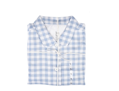 Pijama suave ropa de dormir Loungewear-Azul claro-cuadrícula femenina LUUCOZK