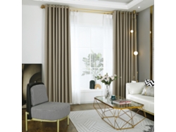 Cortinas opacas térmicas grises para dormitorio, juego de 2 paneles (135 x 274 cm)