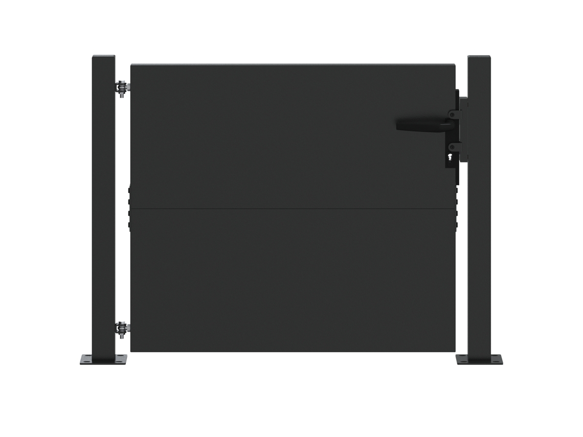 Puertas de acero negras Vidaxl (105 x 100 cm)