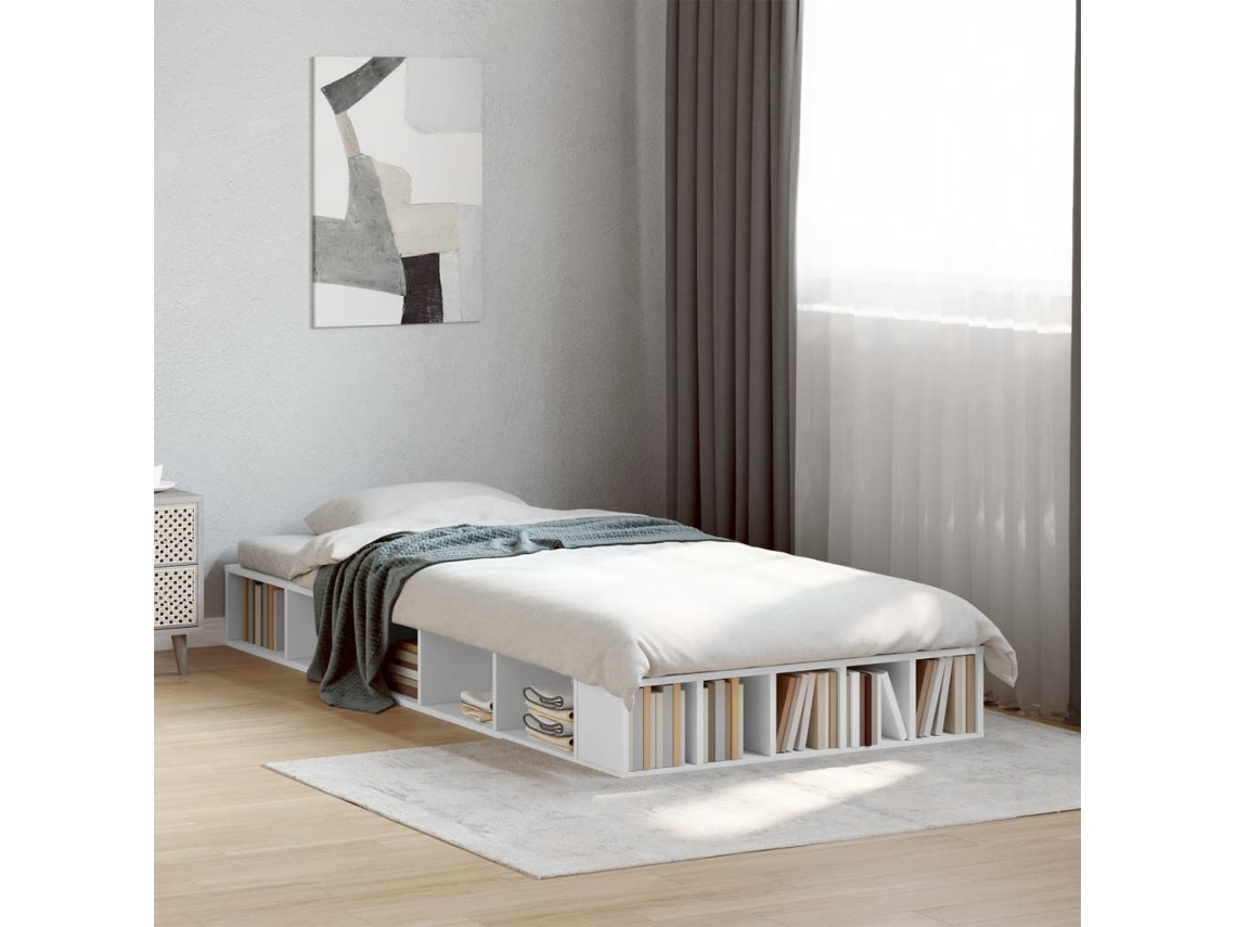 Estructura De Cama Madera De Ingeniería Blanca 75x190 Cm