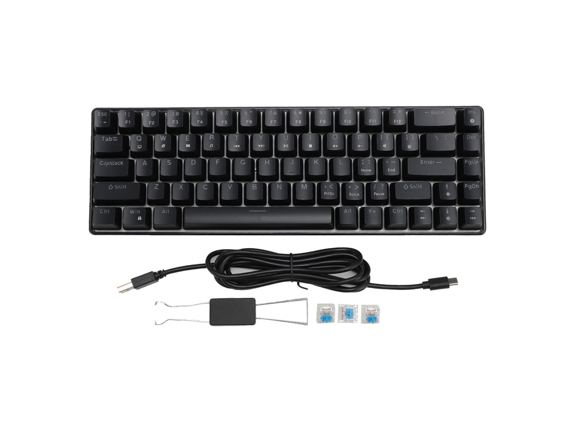 Teclado mecánico para juegos Baoj-2026, 68 teclas, interruptores azules, eje desmontable, retroiluminación V800
