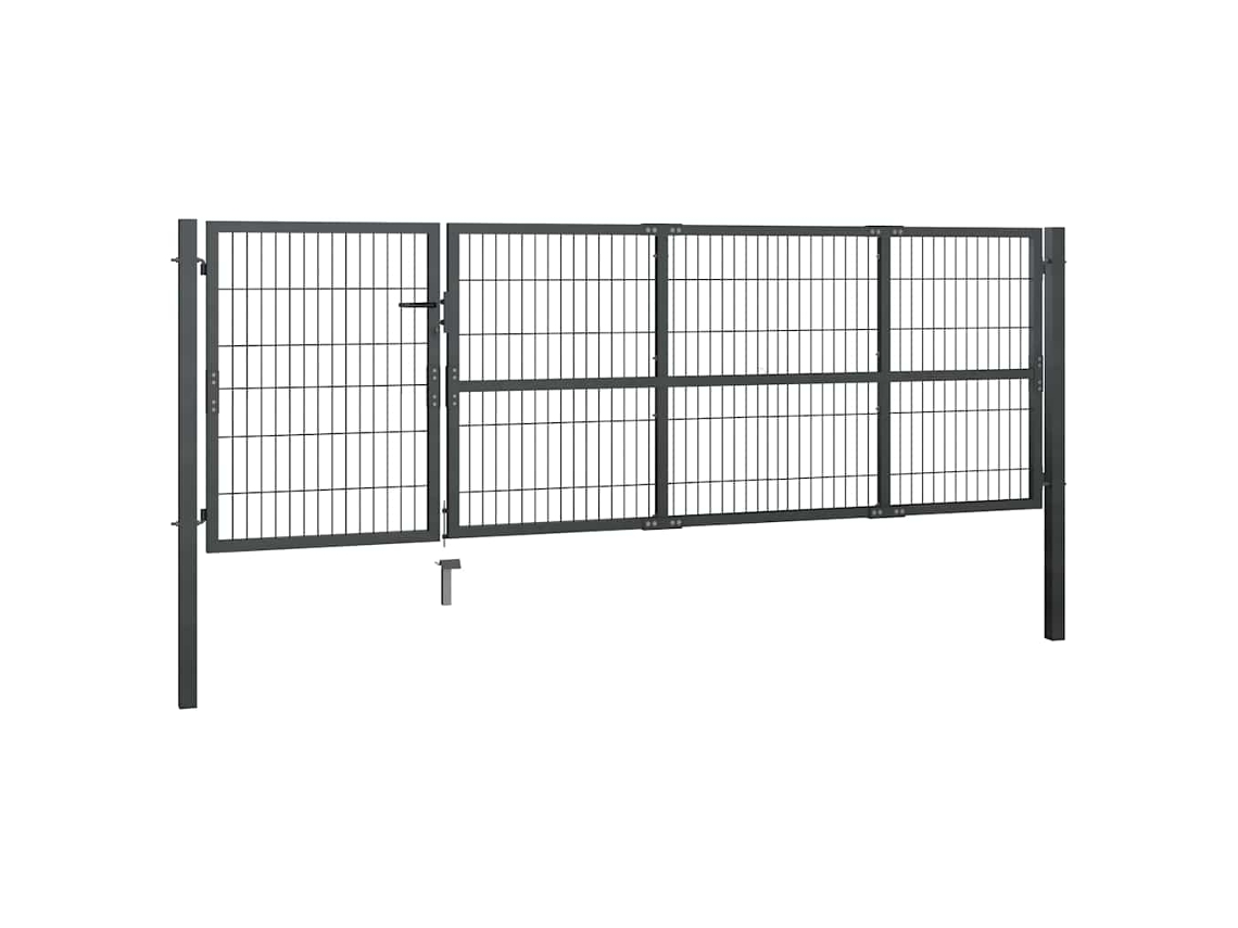 Maison Exclusive - Puerta De Jardín Con Postes De Acero 350x100 Cm Antracita