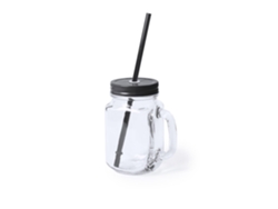 Tarro Cristal Con Pajita De 500 Ml
