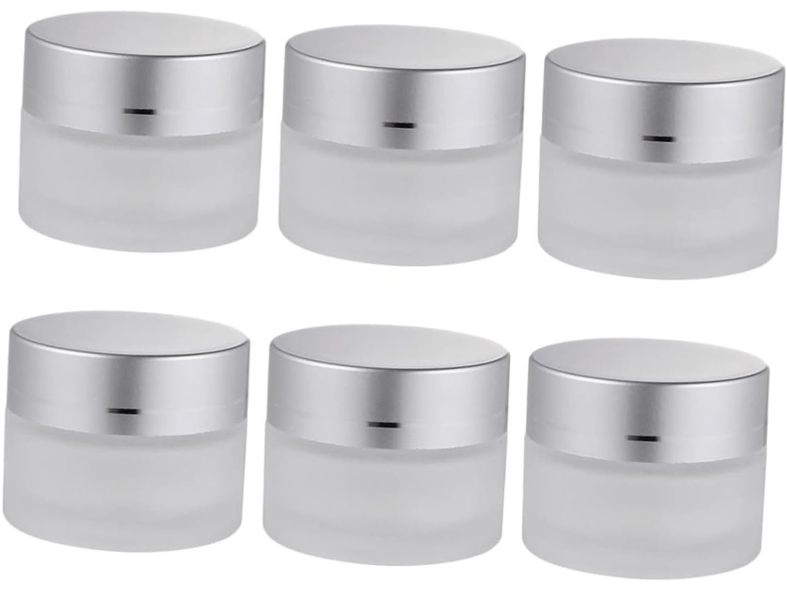 Juego De 6 Frascos De Vidrio Pequeños, Vacíos, Redondos Y Rellenables Para Crema.