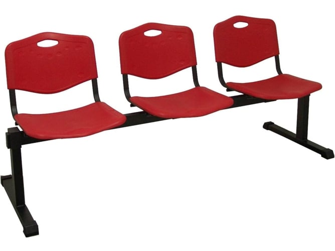 Silla para Recepción PIQUERAS Y CRESPO Pozohondo Rojo (3 plazas - Plástico)