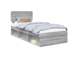 Maison Exclusive - Estructura De Cama Con Cabecera Gris Sonoma 90 X 200 Cm