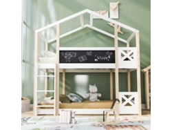 Cama infantil en forma de casa del árbol con escalera, 90
