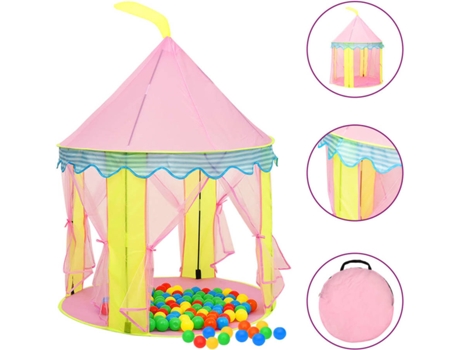 vidaXL Tienda de juegos para niños con 250 bolas rosa 100x100x127 cm